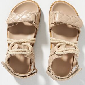 Anthropologie x Alohas Beige Quilted Sandals